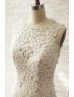 Vintage Lace Tulle Mermaid Wedding Dress With Champagne Lining